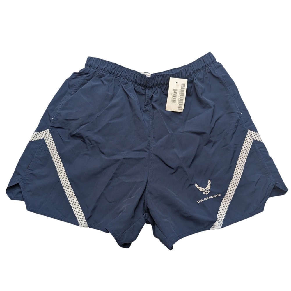 NWT UNICOR US Air Force PTU Trunks Men Large Navy Blue Reflective Shorts